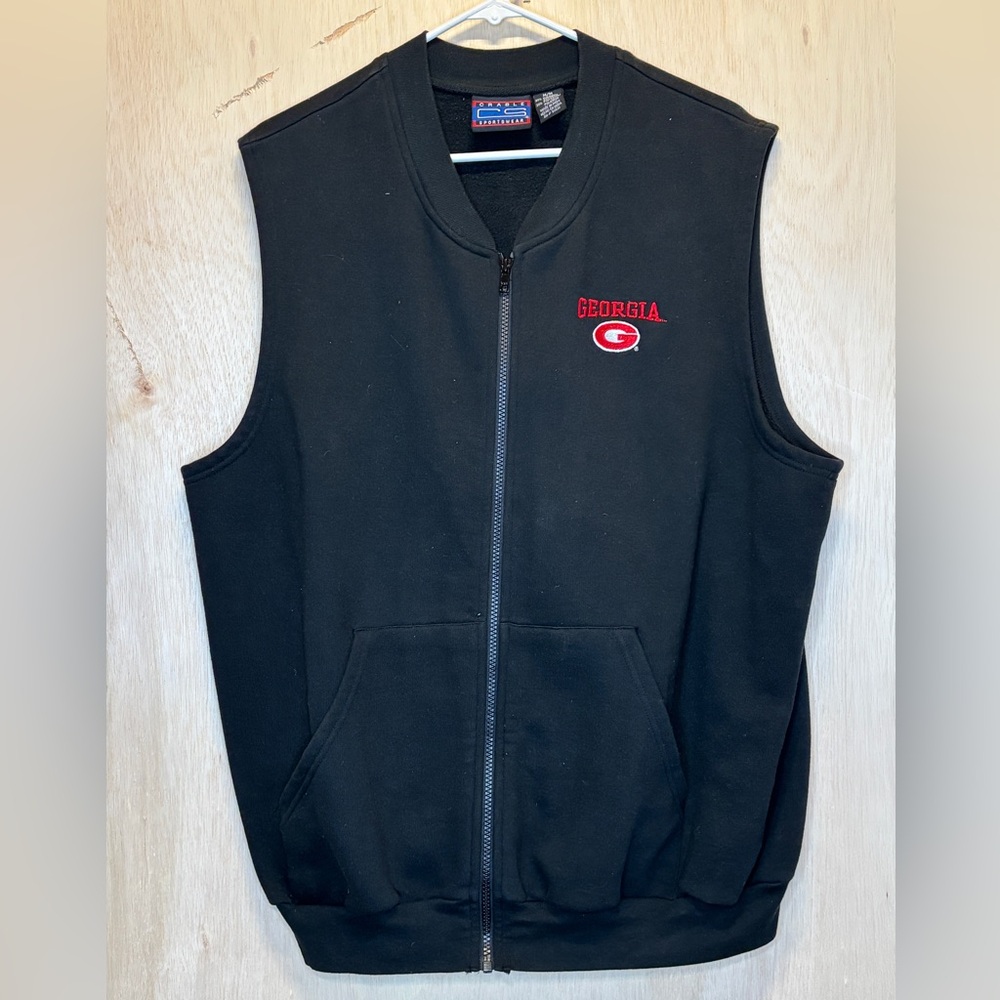 Georgia Bulldogs Zip Up‎ Vest University of Georgia Men's Medium Excellent